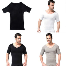 mens-slimming-v-neck-t-shirt-waist-cincher-belly-fitness-body-shaper-underwear-shapewear-bodysuit-new BBL