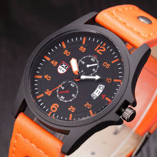 Military Leather Waterproof Date Quartz Analog Army Men's Quartz Wrist Watches