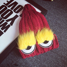 Monster Eye Faux Fur Eyelash Knitted Beanie Hat Cap Women Knit Skullies Cute cappelli bonnets