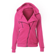 Multicolor Lady Sweatshirts Zipper V-neck Long Sleeves Hoodies Casual Solid Pocket Hooded Tops M0610