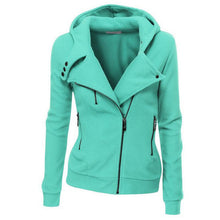 Multicolor Lady Sweatshirts Zipper V-neck Long Sleeves Hoodies Casual Solid Pocket Hooded Tops M0610