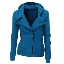 Multicolor Lady Sweatshirts Zipper V-neck Long Sleeves Hoodies Casual Solid Pocket Hooded Tops M0610