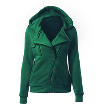 Multicolor Lady Sweatshirts Zipper V-neck Long Sleeves Hoodies Casual Solid Pocket Hooded Tops M0610