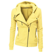 Multicolor Lady Sweatshirts Zipper V-neck Long Sleeves Hoodies Casual Solid Pocket Hooded Tops M0610