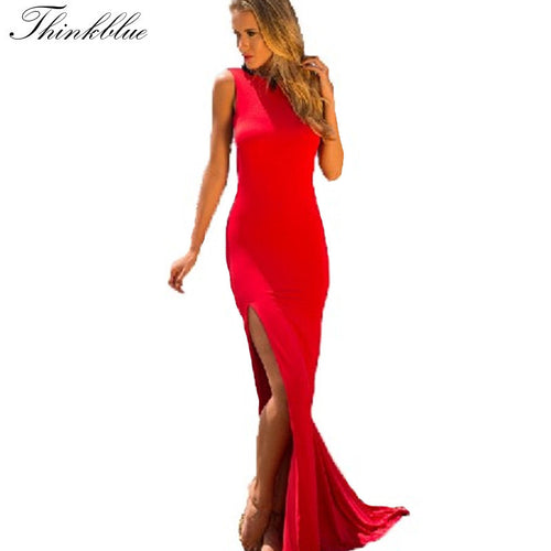 Elegant High Split Halter Dress Women Evening Party Long Dresses Backless Bandage Bodycon Party Prom Vestidos