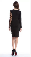 Dress Sexy Hollow Out Sheer Sleeve Dot Women Dress Plus Size Bodycon Dresses XL XXL