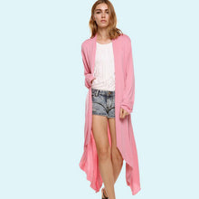 Long Sleeve Cardigan Women Black Irregular Cotton Trench Coat Ladies Open Stitch Knit Maxi Cardigan
