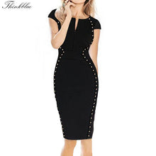 Elegant Black Sequined Party Dress Women Plus Size Slim Pencil Dress Sexy V Neck Bodycon Dress Women Dress XL