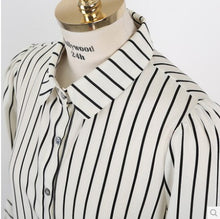Elegant Long Sleeve Striped Blouse Shirt Women Turn Down Collar Button Up Blouses Plus Size Blusas Femininas
