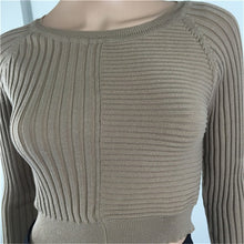 Tight Fitted Crop Sweater Sexy Cropped Knitted Pullover Women Tops Ribbed High Elastic Long Sleeve Sweater Knit