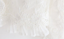 Women White Lace Blouse Chiffon Shirt Blusa Renda Ladies V-Neck Women's Tops Long Sleeve Patchwork Shirts