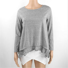 Long Sleeve Loose Women T shirt Sexy Lace Crochet T-Shirt Embroidery Knitted Shirts Plus Size Tshirt For Women