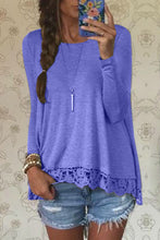 Long Sleeve Loose Women T shirt Sexy Lace Crochet T-Shirt Embroidery Knitted Shirts Plus Size Tshirt For Women