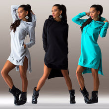 Women Hoodies Cotton O-neck Long Sleeve Dress Hoody Long Women Hoody Sweatshirts Sport Dress Women