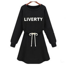 Womens Dress Warm Long Sleeve Letter Print Women Knitted Dress Fleece Hoody Sweatshirts Gray Black XXL
