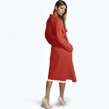 Turn Down Collar Trench Coat Elegant Slim Belt Wool Trench Coat For Women Long Sleeve Trench Long