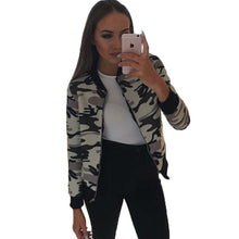 Camouflage Casual Jacket O Neck Long Sleeve Slim Coat Women Plus Size Women Basic Coats