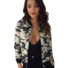 Camouflage Casual Jacket O Neck Long Sleeve Slim Coat Women Plus Size Women Basic Coats