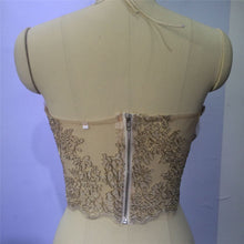 Elegant Floral Embroidery Lace Crop Top Sexy Gauze Metallic Backless Halter Top Beach Women Tank Top Deportivos Mujer