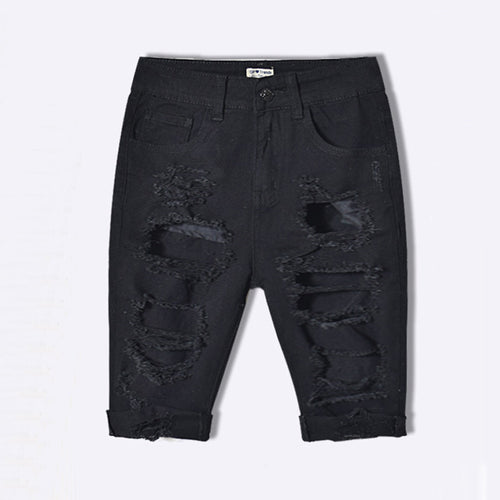 Black Ripped Hole Shorts Women Denim Short Jeans High Waist Shorts Sexy Hip Lift Denim Shorts Big Sized