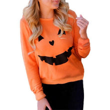 Halloween Pumpkin T Shirt Women Long Sleeve T Shirts Casual O Neck Pullover Sweatshirt Plus Size Top Tee