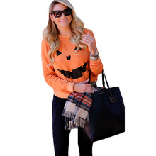 Halloween Pumpkin T Shirt Women Long Sleeve T Shirts Casual O Neck Pullover Sweatshirt Plus Size Top Tee
