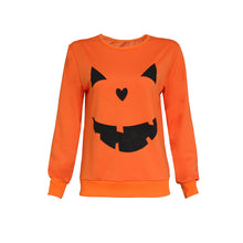 Halloween Pumpkin T Shirt Women Long Sleeve T Shirts Casual O Neck Pullover Sweatshirt Plus Size Top Tee