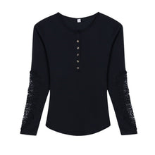 Lace Crochet Button T Shirt Women Hollow Lace Long Sleeve T Shirts For Women Slim Casual Tops Tee Shirt Femme