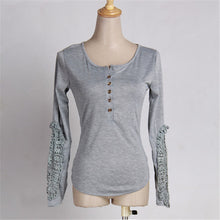 Lace Crochet Button T Shirt Women Hollow Lace Long Sleeve T Shirts For Women Slim Casual Tops Tee Shirt Femme