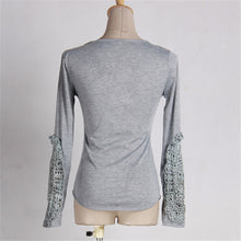 Lace Crochet Button T Shirt Women Hollow Lace Long Sleeve T Shirts For Women Slim Casual Tops Tee Shirt Femme