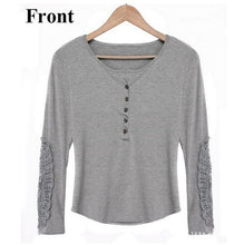 Lace Crochet Button T Shirt Women Hollow Lace Long Sleeve T Shirts For Women Slim Casual Tops Tee Shirt Femme