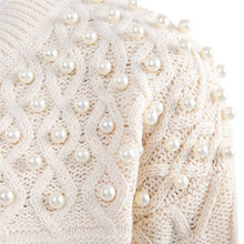 Pearls Beaded Women Long Cardigan Women's Knitted Sweater Cardigan Femme Thick Warm Long Cardigan