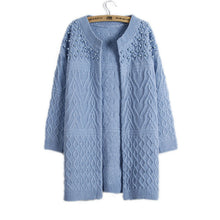 Pearls Beaded Women Long Cardigan Women's Knitted Sweater Cardigan Femme Thick Warm Long Cardigan