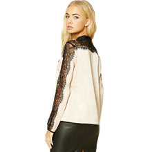 Sexy Hollow Patchwork Lace Blouses Tied Long Sleeve Office Lady Shirts Plus Size Women Tops Lace Crochet Blusas