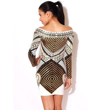 3D Print Women Dress Sexy Off Shoulder Bodycon Dress Slim Slash Neck Party Dresses Digit Printed Dress