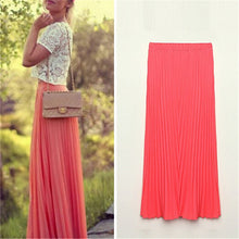 new-fashion-long-chiffon-skirts-candy-color-pleated-maxi-womens-skirts-y4 BBL