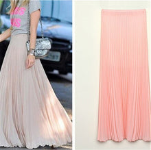 new-fashion-long-chiffon-skirts-candy-color-pleated-maxi-womens-skirts-y4 BBL