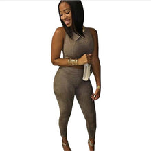 Two Piece Outfits Women Suede Bodycon Jumpsuit Sexy Cropped Rompers Womens Jumpsuit 2 Piece Set Women