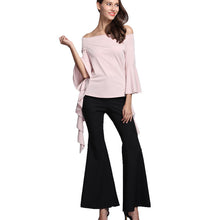 Vintage Flare Pants Women Pantalon Femme Black High Waist Trousers Women Office Lady Bell Bottom Pants