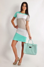 Women Patchwork Dress Elegant Slim O-neck Short Sleeve Casual Pencil Cocktail Bodycon Women Dresses Vestidos M0069