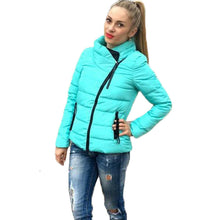 Jacket Women High Neck Zipper Up Warm Down Jacket Women Jaqueta Feminina Slim Womens Coat