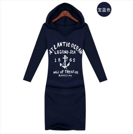 Long Sleeve Hoodies Letter Print Sport Suit Women Casual Hoody Dress Plus Size Women Hoody