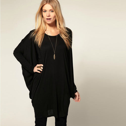 chic-women-over-size-t-shirt-batwing-long-sleeve-knit-loose-tops-shirt-casual-shirts BBL