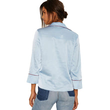 Pajama Style Blouses And Shirts Women Long Sleeve Turn Down Collar Blouse Imitate Silk Top Sexy Shirt
