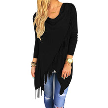 Tassel Women T Shirt Long Sleeve T shirts For Women Plus Size Irregular Women Tunic Tee Shirt Femme