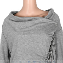Tassel Women T Shirt Long Sleeve T shirts For Women Plus Size Irregular Women Tunic Tee Shirt Femme
