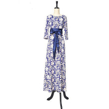 Floral Printing Maxi Long Dress Big Sized Three Quarter Sleeve Women Dress Plus Size Printed Boho Dress XXL