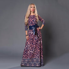 Floral Printing Maxi Long Dress Big Sized Three Quarter Sleeve Women Dress Plus Size Printed Boho Dress XXL