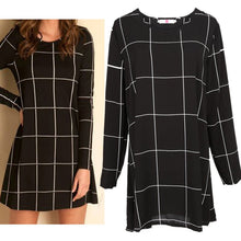 free-style-women-mini-o-neck-neck-plaid-dress-long-sleeve-swing-party-casual-xl-dresses-plus-sizes BBL