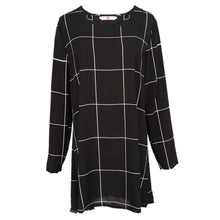 free-style-women-mini-o-neck-neck-plaid-dress-long-sleeve-swing-party-casual-xl-dresses-plus-sizes BBL